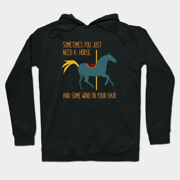 Funny Horse Wind in Your Hair Hoodie by whyitsme